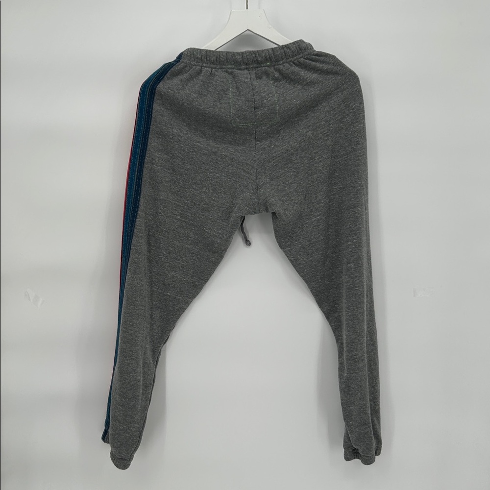 Aviator Nation Gray Joggers with Rainbow Side Stripe 5 SWEATPANTS - Size XSmall - Picture 6 of 14